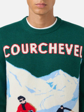 Rundhalspullover Heron mit Courchevel-Postkarten-Jacquard 