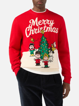 Pull col rond Red Heron en maille avec intarsia Merry Christmas | Special edition 