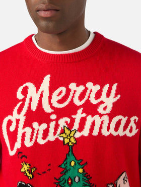 Pull col rond Red Heron en maille avec intarsia Merry Christmas | Special edition 