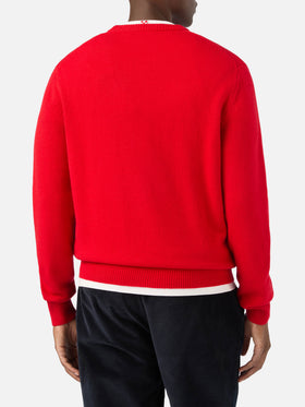 Pull col rond Red Heron en maille avec intarsia Merry Christmas | Special edition 