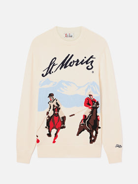 Jersey de punto con cuello redondo Grey Heron con intarsia St. Moritz | Special edition 