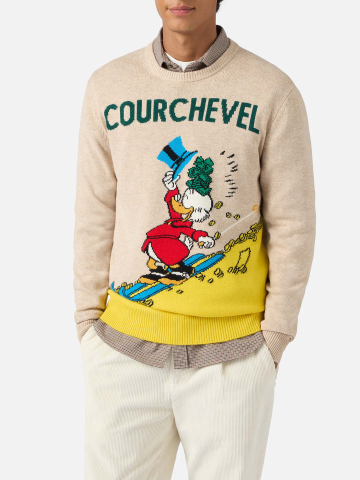 Reiherpullover in Beige mit Onkel-Dagobert-Courchevel-Jacquardmuster | DISNEY SONDEREDITION