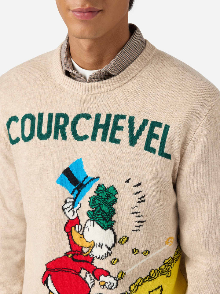 Reiherpullover in Beige mit Onkel-Dagobert-Courchevel-Jacquardmuster | DISNEY SONDEREDITION