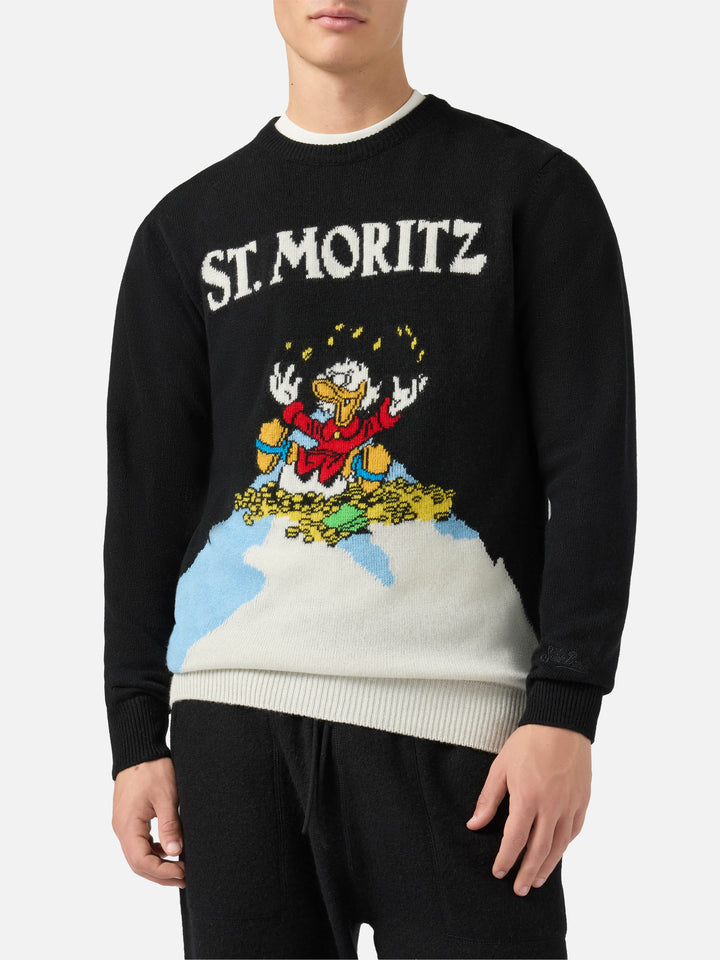 Girocollo Heron nero con jacquard Zio Paperone St. Moritz | DISNEY SPECIAL EDITION