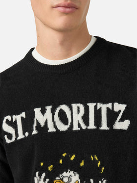Heron crewneck in black with Uncle Scrooge St. Moritz jacquard | DISNEY SPECIAL EDITION