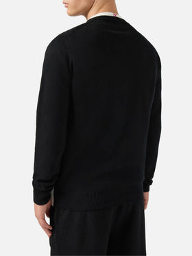 Heron crewneck in black with Uncle Scrooge St. Moritz jacquard | DISNEY SPECIAL EDITION
