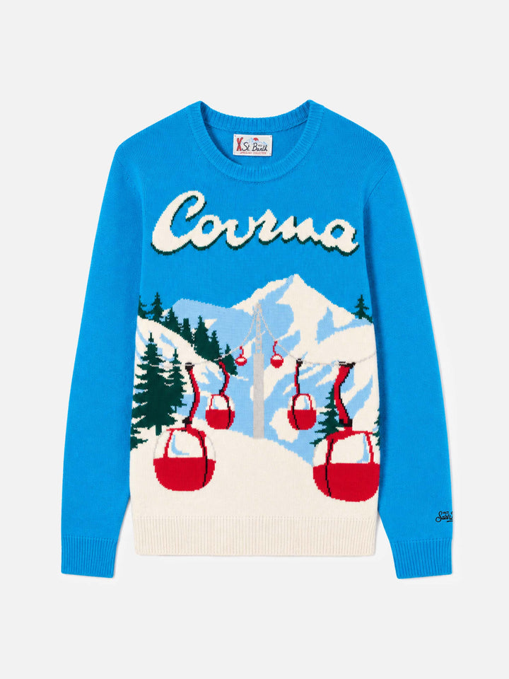 Maglione Heron con jacquard cartolina Courma