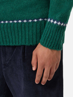 Alpaca sweater Heron Nordic Soft with fair isle jacquard and Courma embroidery