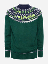 Maglione in alpaca Heron Nordic Soft con jacquard fair isle e ricamo Courma