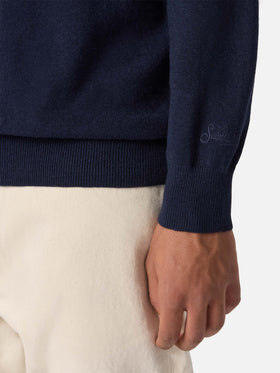 Rundhalspullover Heron Light mit gestickter „Time is Money“-Uhr.