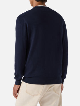 Rundhalspullover Heron Light mit gestickter „Time is Money“-Uhr.