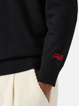 Crewneck sweater Heron Light with Caffè Corretti Negroni Sbagliati embroidery