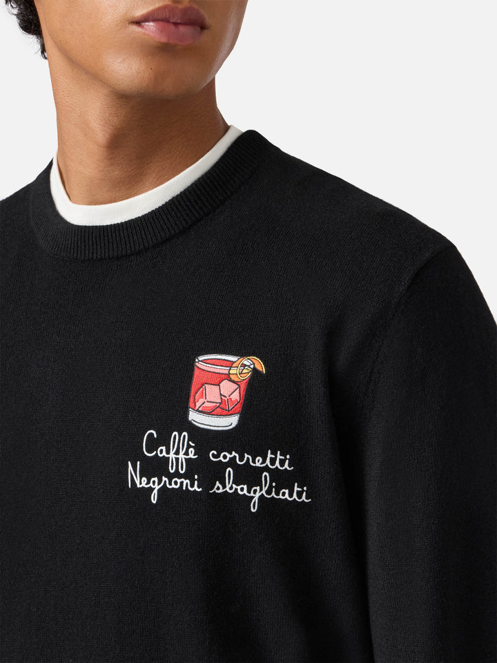 Maglione a girocollo Heron Light con ricamo Caffè Corretti  Negroni Sbagliati