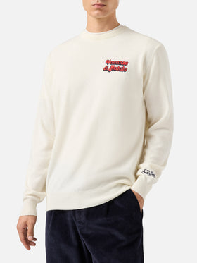 Crewneck Heron Light with Vacanze di Natale embroidery | VACANZE DI NATALE SPECIAL EDITION