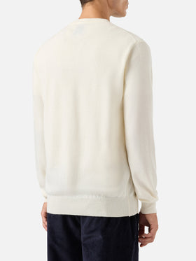 Crewneck Heron Light with Vacanze di Natale embroidery | VACANZE DI NATALE SPECIAL EDITION