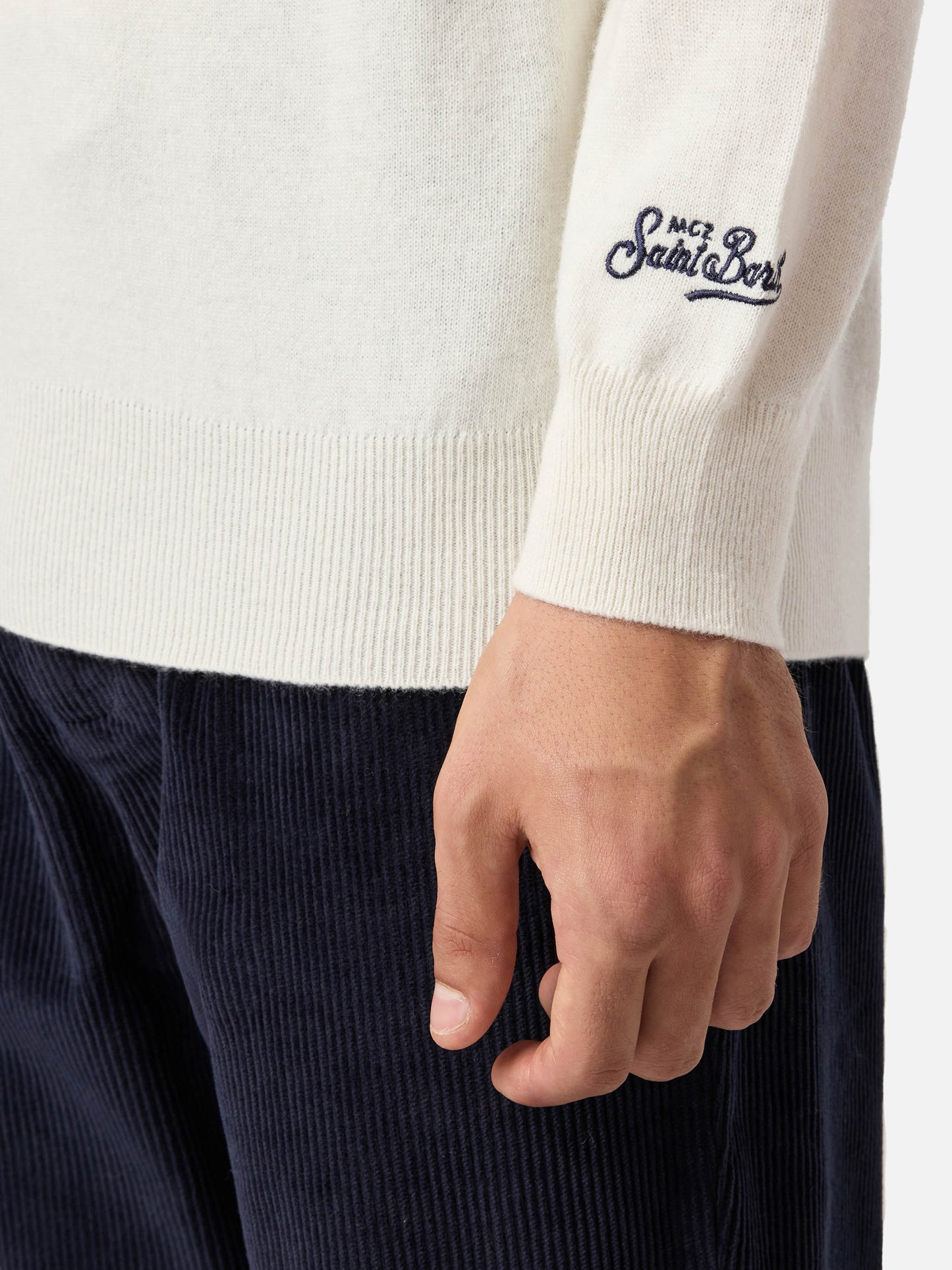 Crewneck Heron Light with Vacanze di Natale embroidery | VACANZE DI NATALE SPECIAL EDITION