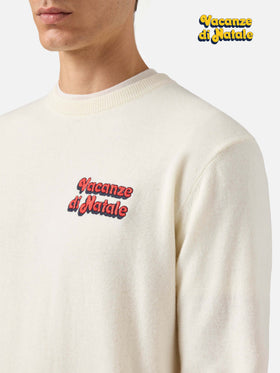 Crewneck Heron Light with Vacanze di Natale embroidery | VACANZE DI NATALE SPECIAL EDITION