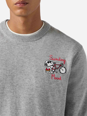 Crewneck sweater Heron Light with Snoopy Sunday Mood embroidery | PEANUTS SPECIAL EDITION