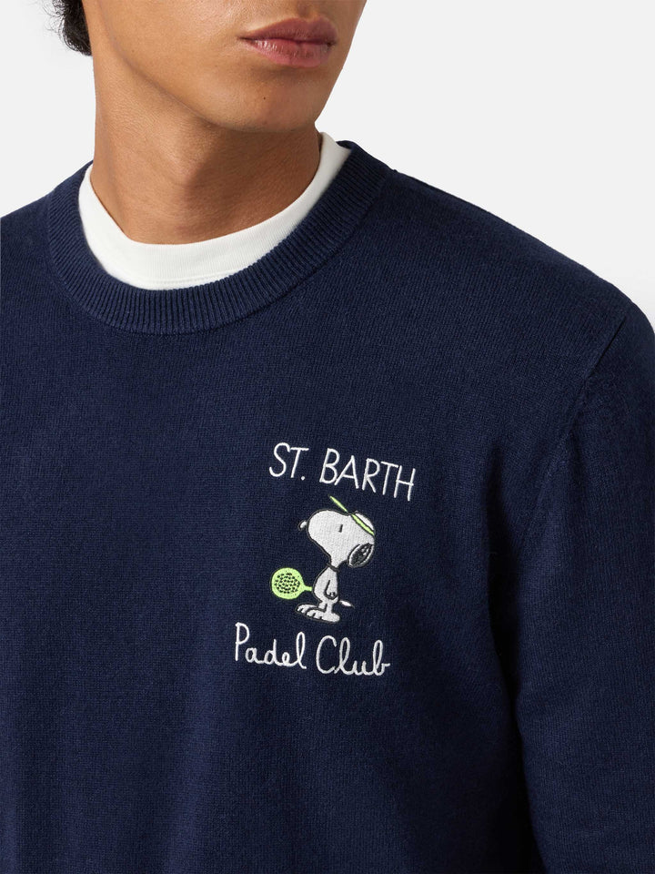 Rundhalspullover Heron Light mit Snoopy-Padelclub-Stickerei | PEANUTS SONDEREDITION