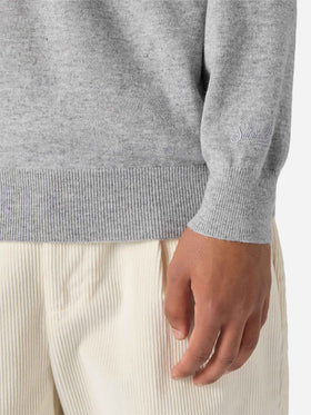 Rundhalspullover Heron Light mit Vado a ruba Stickerei