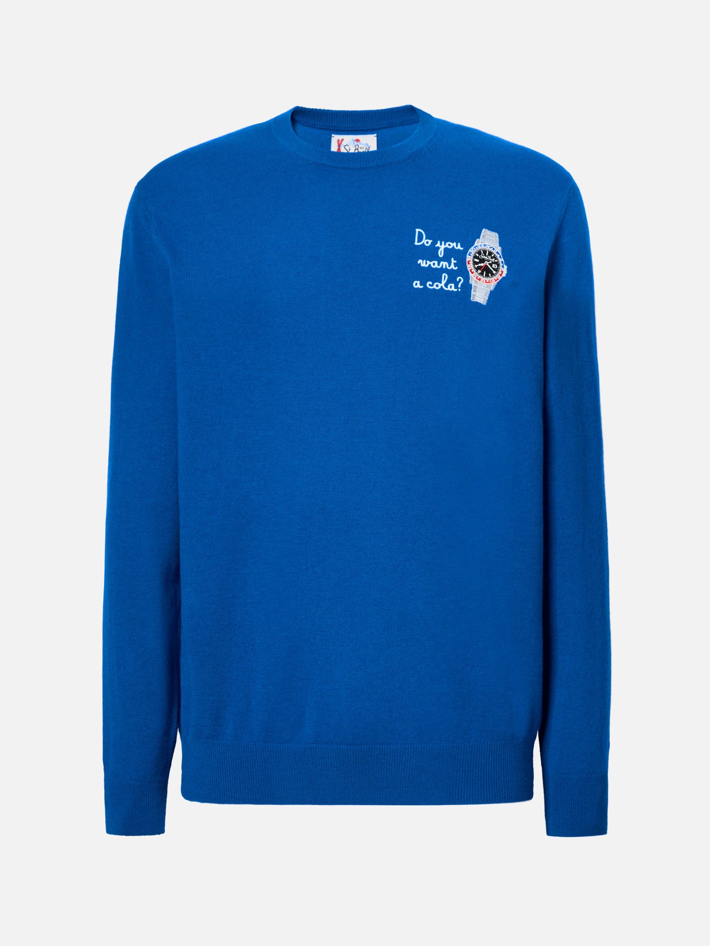 Rundhalspullover Heron Light mit der Stickerei „Willst du eine Cola?“