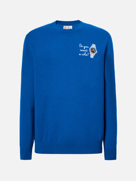 Rundhalspullover Heron Light mit der Stickerei „Willst du eine Cola?“