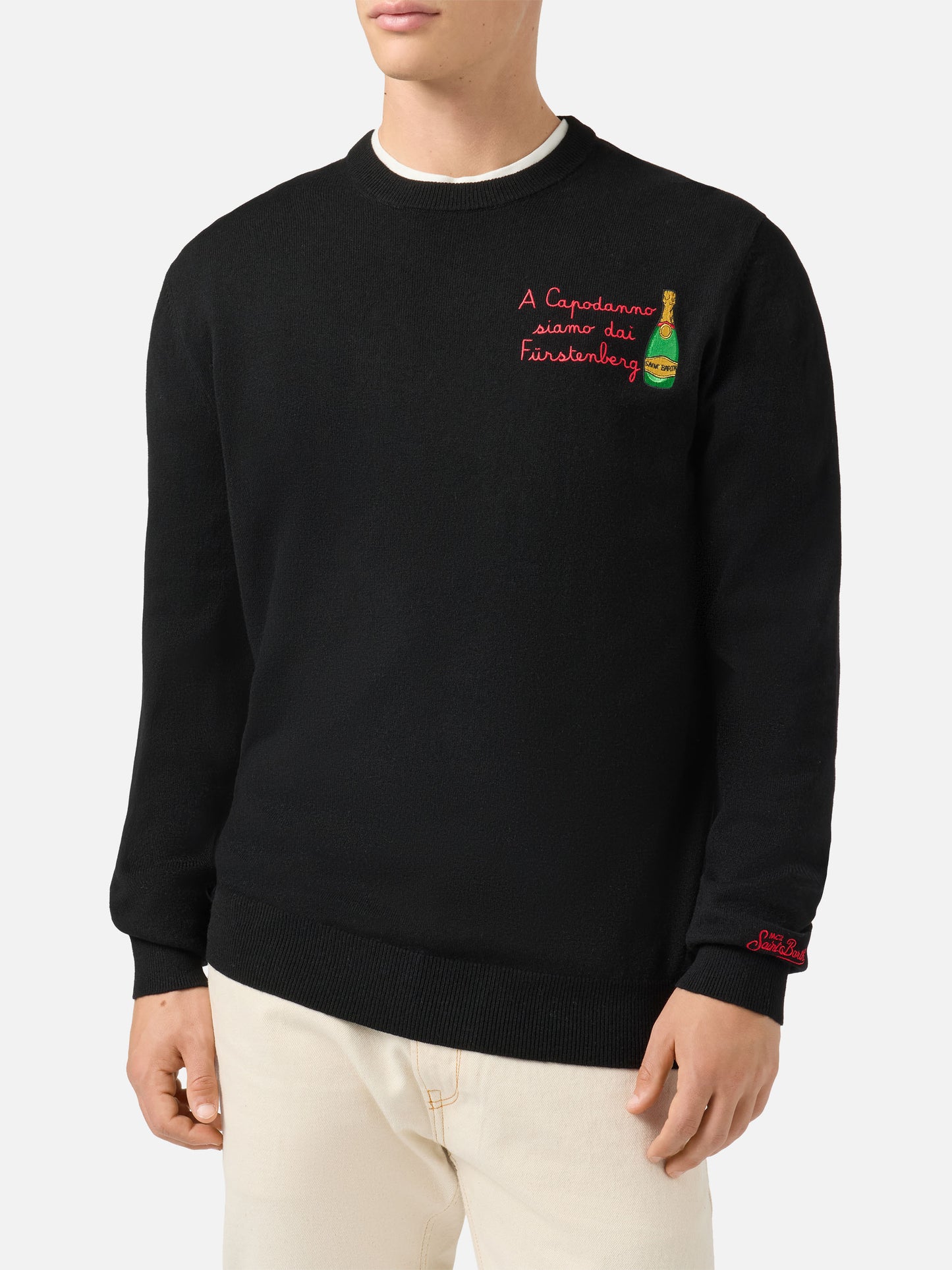 Crewneck Heron Light with A Capodanno siamo dai Fürstenberg! embroidery | VACANZE DI NATALE SPECIAL EDITION