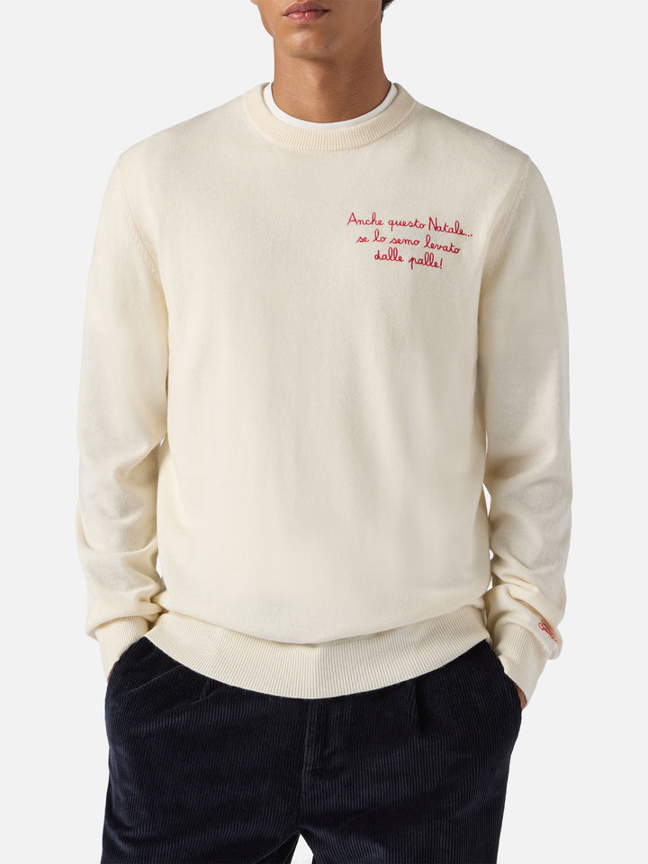 Girocollo Heron Light con ricamo Anche questo Natale se lo semo levato dalle palle! | VACANZE DI NATALE SPECIAL EDITION