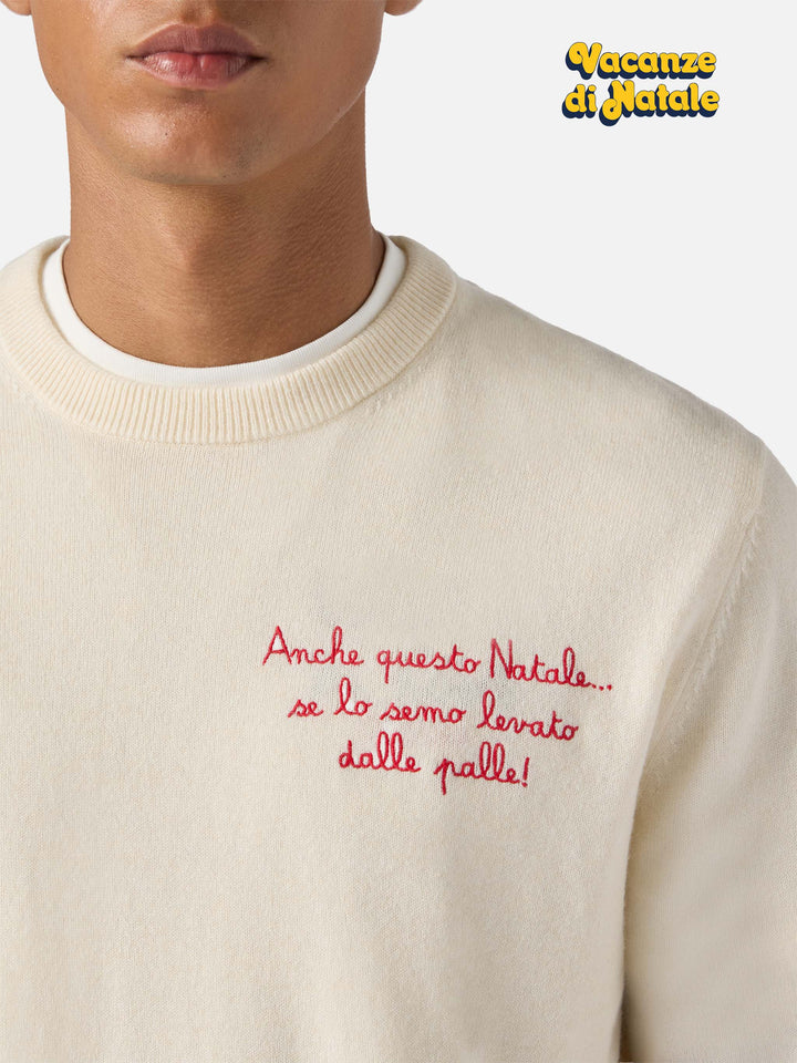 Girocollo Heron Light con ricamo Anche questo Natale se lo semo levato dalle palle! | VACANZE DI NATALE SPECIAL EDITION