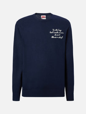 Crewneck Heron Light with Via della Spiga… Alboreto is nothing! embroidery | VACANZE DI NATALE SPECIAL EDITION
