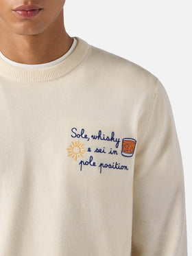 Girocollo Heron Light con ricamo Sole, whisky e sei in pole position! | VACANZE DI NATALE SPECIAL EDITION