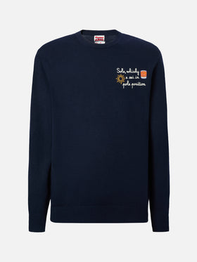 Crewneck Heron Light with Sole, whisky e sei in pole position! embroidery | VACANZE DI NATALE SPECIAL EDITION