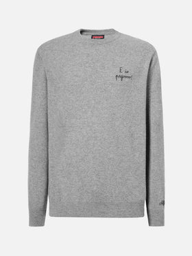 Crewneck sweater Heron Light with E io pagooo embroidery | YUPPIES SPECIAL EDITION