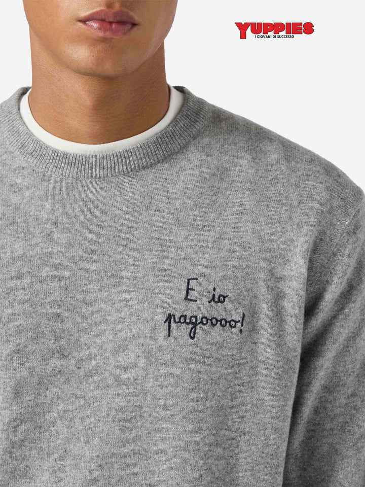 Maglione a girocollo Heron Light con ricamo E io pagooo | YUPPIES SPECIAL EDITION
