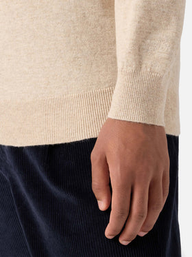 Rundhalspullover Heron Light mit Sto na bomba-Stickerei