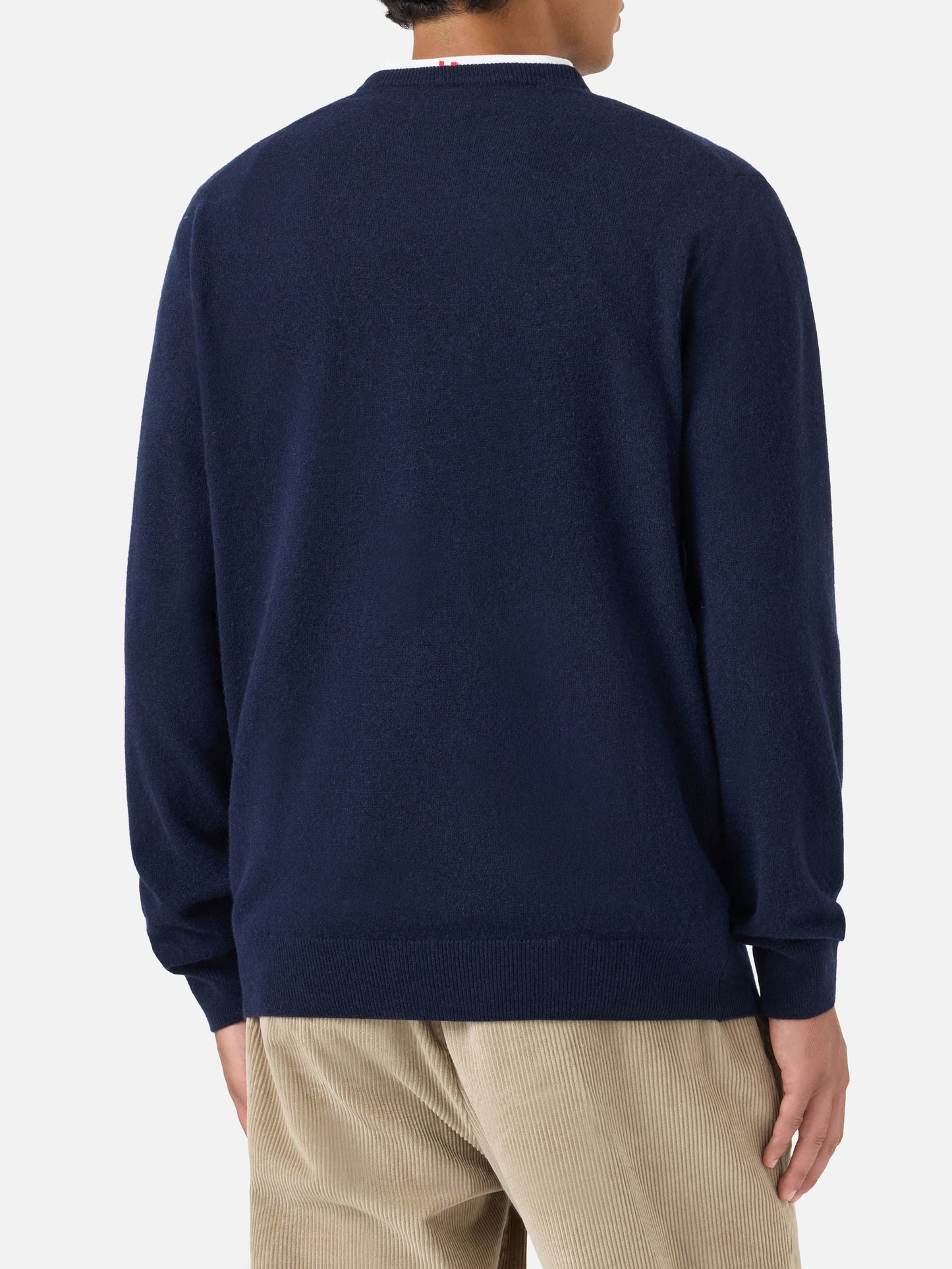 Maglione Heron Light girocollo blu navy con ricamo