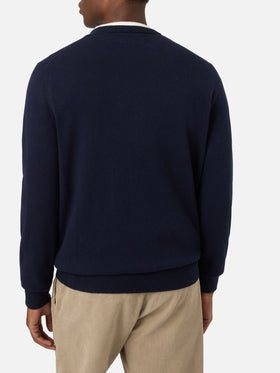 Maglia girocollo Heron blu navy con ricamo Best Couple | Special edition
