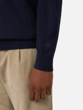 Maglia girocollo Heron blu navy con ricamo Best Couple | Special edition