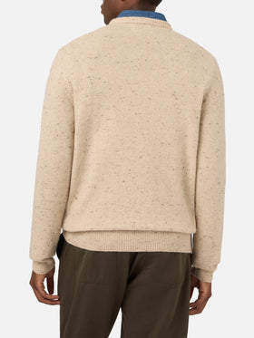 Pull ras-du-cou en maille Donegal Grey Heron avec patch caniche 