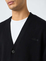 Man black cashmere blend cardigan Herrison