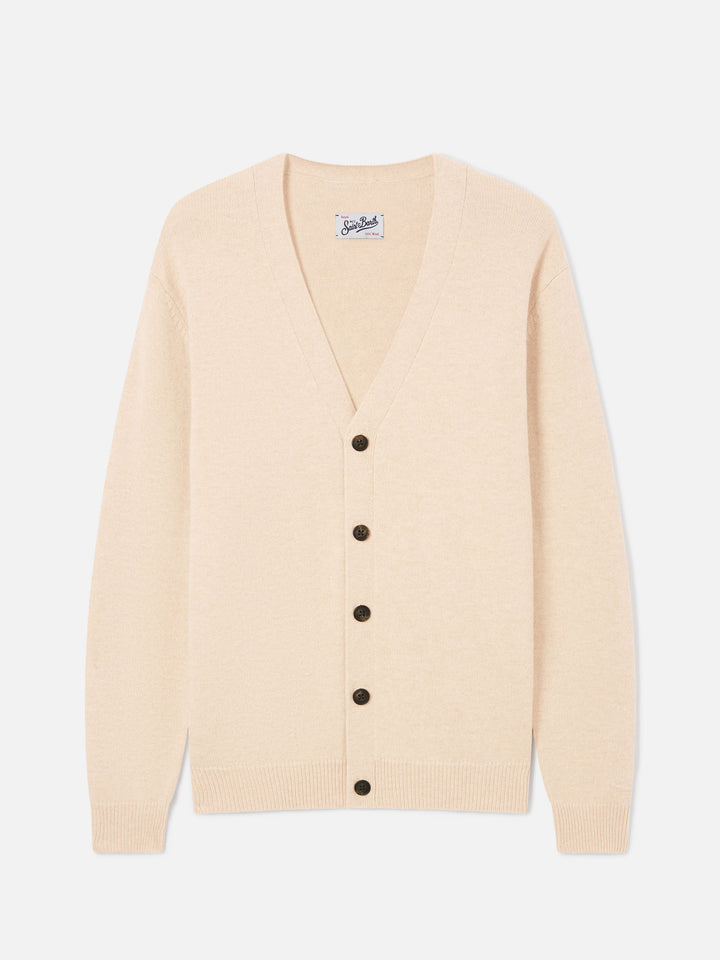 Beiger Herrison Cardigan aus Wolle 