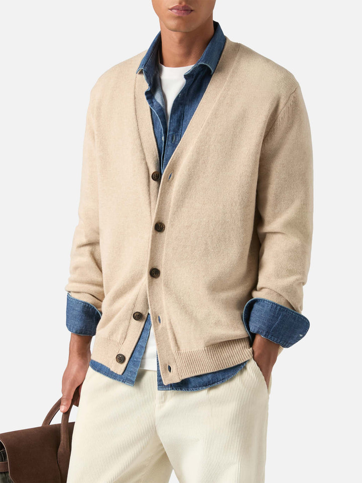 Beige Herrison wool cardigan