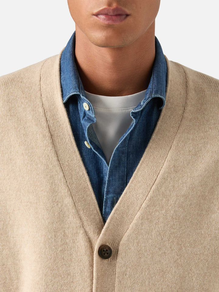 Beige Herrison wool cardigan