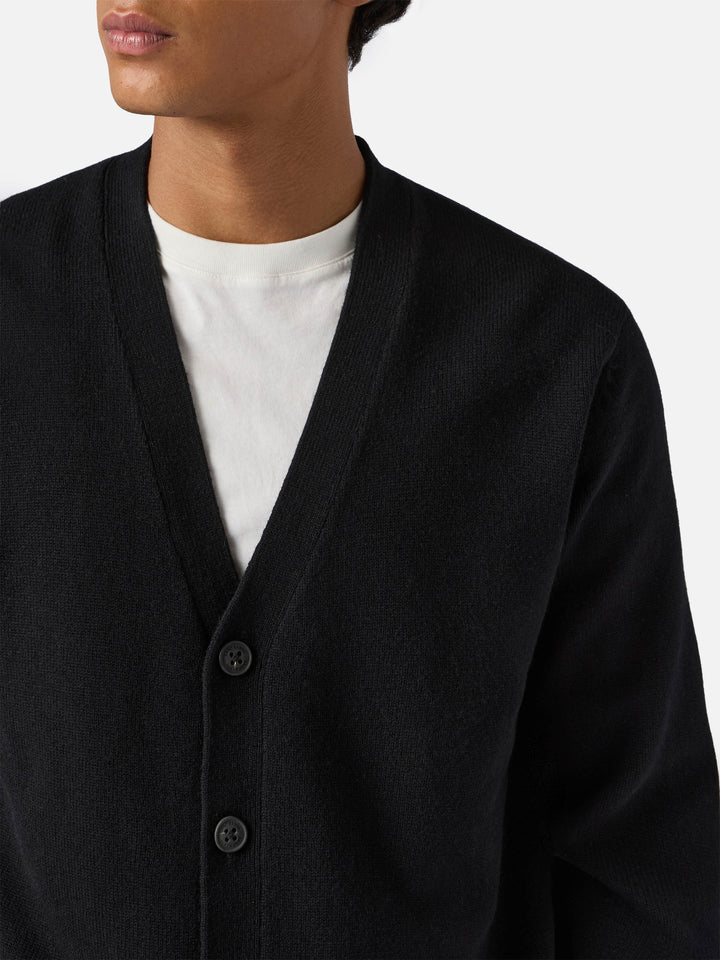 Herrison pure-wool cardigan in black