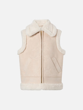 Hesketh Jr faux-shearling gilet with Western embroidery