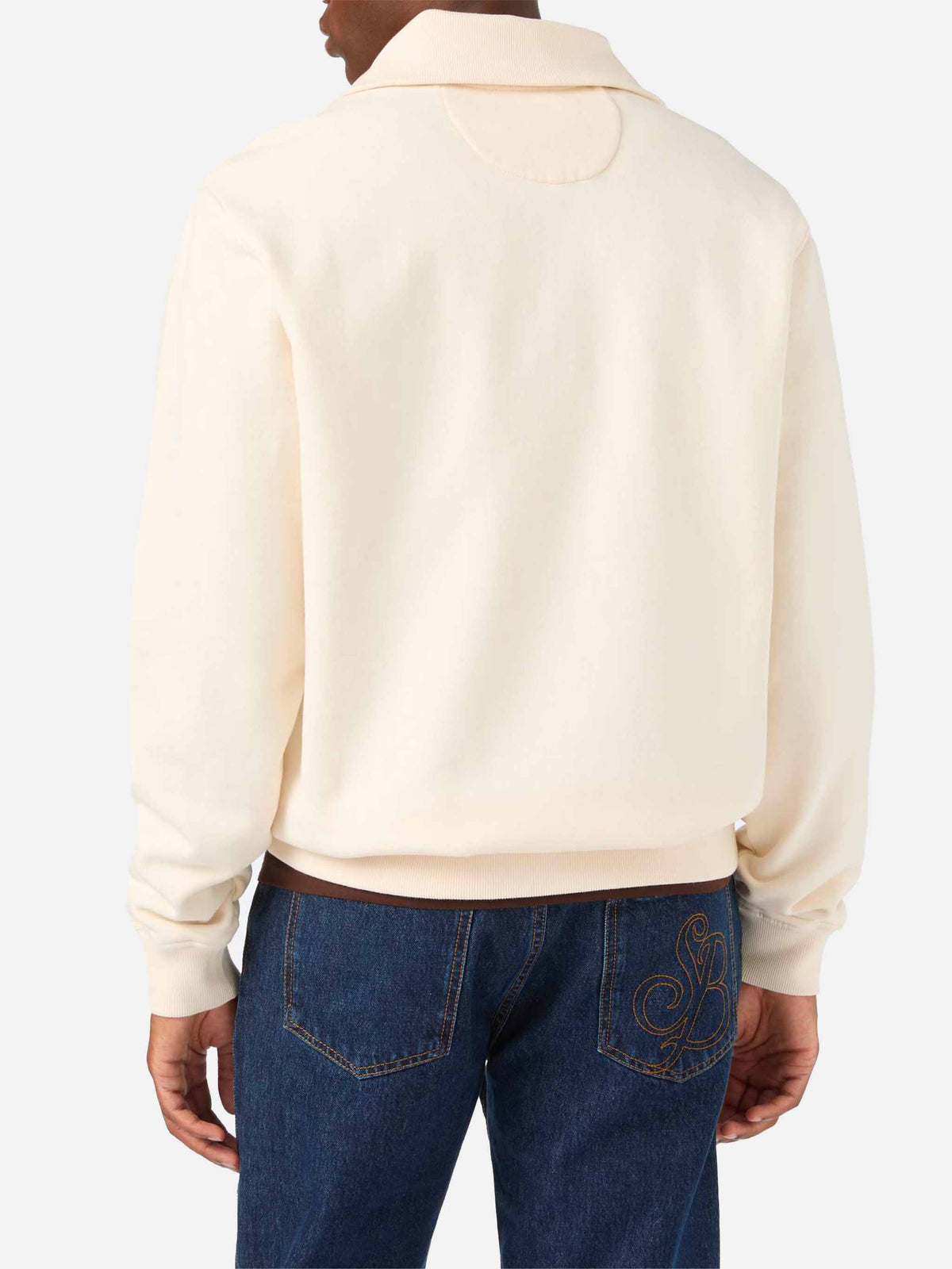 Sudadera Huntley de algodón color crema con monograma SB Legacy 