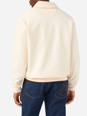 Sudadera Huntley de algodón color crema con monograma SB Legacy 