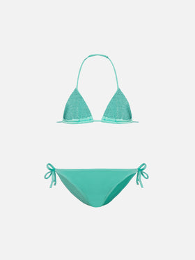 Holly water green classic triangle bikini with rhinestones - MC2 Saint Barth
