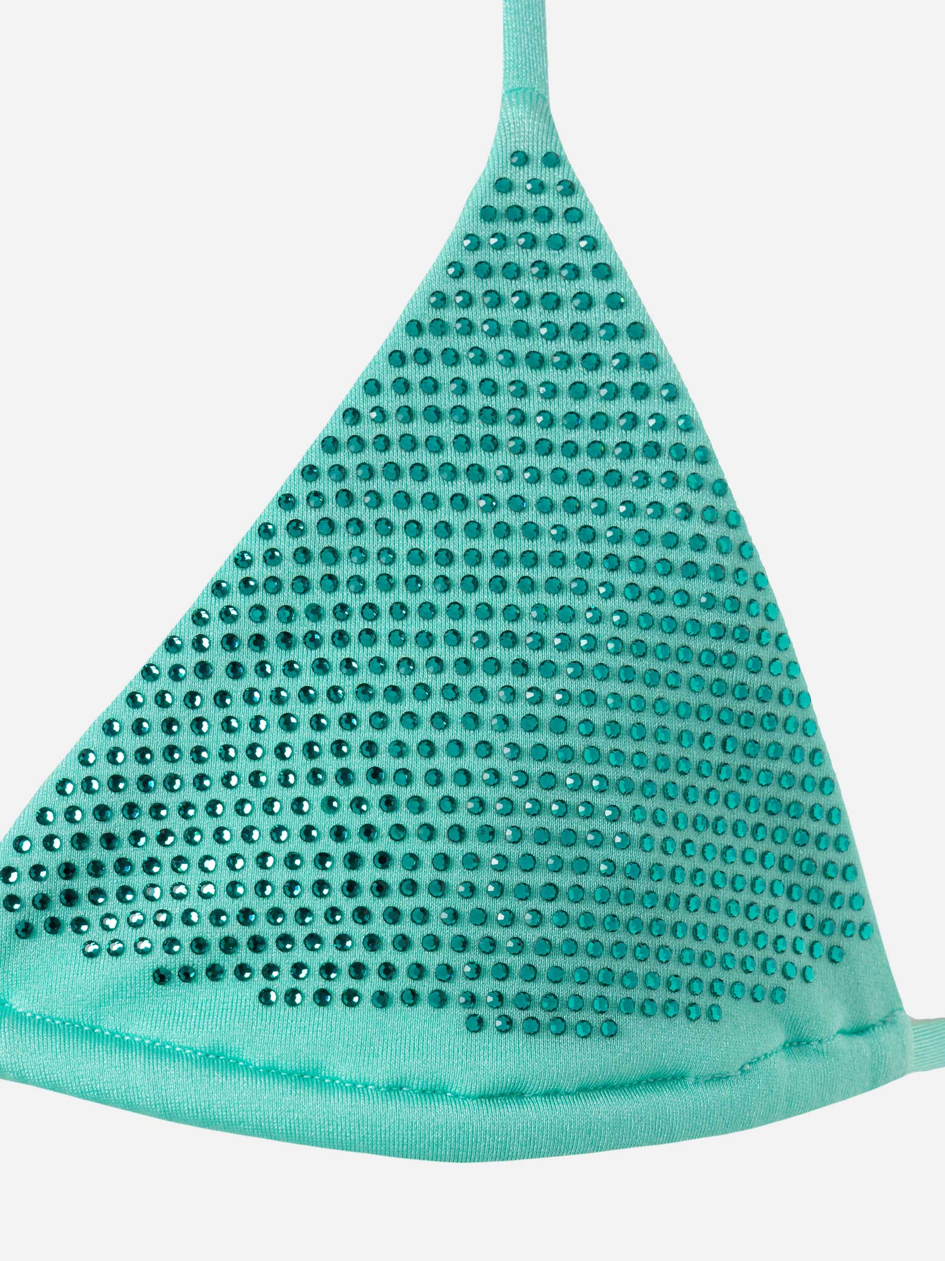 Holly water green classic triangle bikini with rhinestones - MC2 Saint Barth