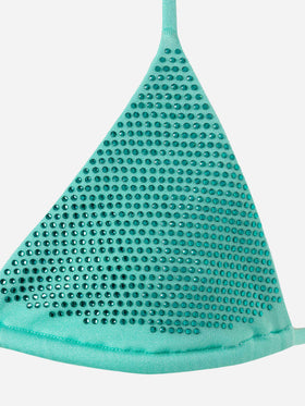 Holly water green classic triangle bikini with rhinestones - MC2 Saint Barth